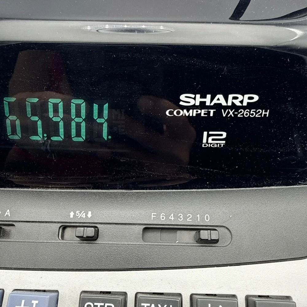 Sharp Compet VX 2652H Electronic Calculator with Printer 12 Digit Gray